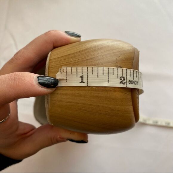 Zara Leather Suede Chunky Wood Heel Boho Hippie Sandals Size 38/ US 8 - Picture 13 of 14